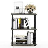 Furinno Gereedschaploze planken, hout, Frans eiken grijs/zwart, one size, 3 Tier