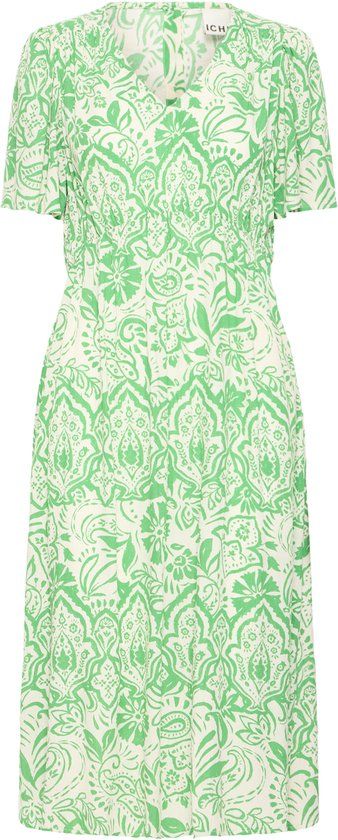 ICHI IHMARRAKECH AOP DR25 Midi Jurk Dames Groen