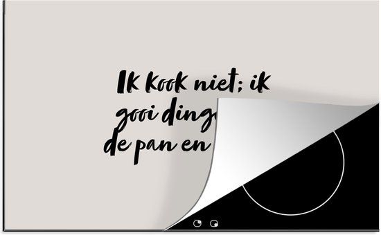 KitchenYeah® Inductie beschermer 78x52 cm - Ik kook niet - Quotes - Multicolor