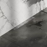 Brauer Douchegoot met Standaard Rooster en Flens Voor Wandmontage - 60 cm - Rvs Geborsteld