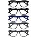 OPULIZE Pop 5 Stuks Retro Ronde Zwart Blauw Grijs Mannen Vrouwen Leesbril Scharnieren Met Veer RRRRR2-11377 +1,50
