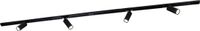 LEDVION - LED Railverlichting 2M + 6 Railspots (5W - 2700K - Zwart - Dimbaar) - 1-Fase