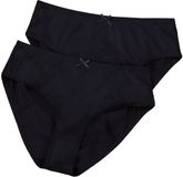 Ulla Popken - Dames - Slips set van 2 microvezel - Zwart - Maat 54+