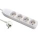 Electraline 51411, 4-voudige stekkerdoos, kabel 1,5 meter, schuko-stekker, wit