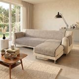 Comfort Italian Bed Linen Comfortabele antislip bankhoes met ligstoel, 290 cm, bruin, polyester