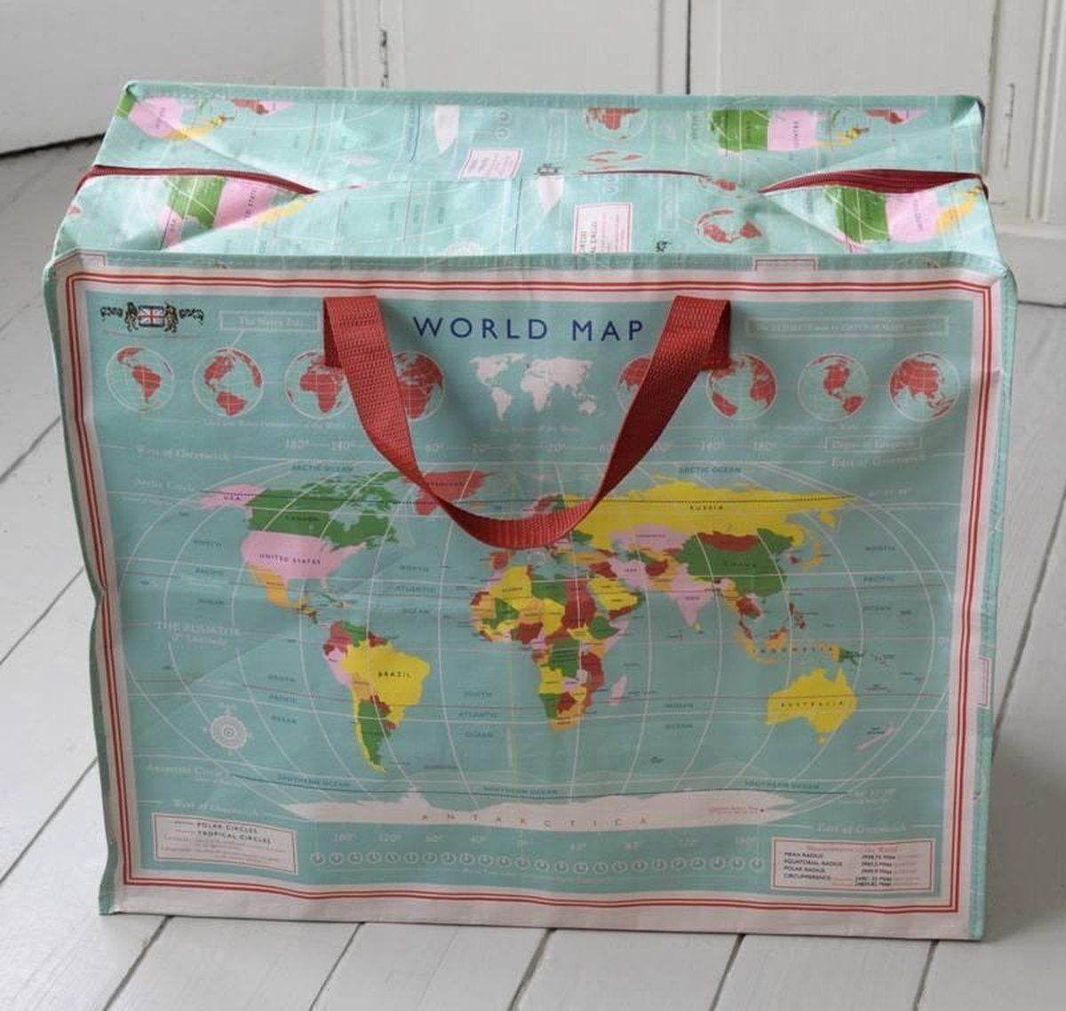 Rex London Jumbo Shopper - Vintage World Map - Multi