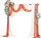 VEVOR Bruiloft Boog Bloemen Set Bruiloft Boog Decoratie met 2x Bloemen 3x Gordijnen Oranje