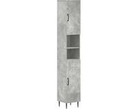 vidaXL Badkamerkast met Open Plank HAARLEM Betongrijs 30 x 31 x 190 cm