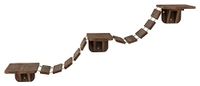 Trixie Wall Mount Cat Bridge, drie platforms verbonden door brug, bruin