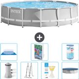 Intex Rond Prism Frame Zwembad - 427 x 107 cm - Grijs