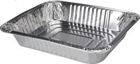 BBQ Collection Set van 2 aluminium barbecue bereidingsbakken rechthoek 32 x 26 x 6 cm