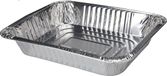 BBQ Collection Set van 2 aluminium barbecue bereidingsbakken rechthoek 32 x 26 x 6 cm
