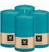 Wiedemann Bougie cylindrique/bougie pilier - 4x - bleu turquoise - 13 x 7 cm - 52 heures de combustion