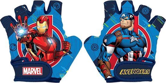 Marvel Avengers Boys' Cycling Gloves Blue Size S - Windproof, Short Fingers