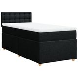 vidaXL Boxspringbed met matras, stof, zwart, 120x190 cm