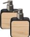5Five Zeeppompje/Zeepdispenser - 2x - Zwart - 200 ml