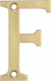 AMIG - Huisnummer F - Gepolijst Messing - 50 mm - Goudkleurig