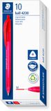 STAEDTLER Ball 4230 M - Intrekbare balpen - Rood - M (Medium) - 10 stuks