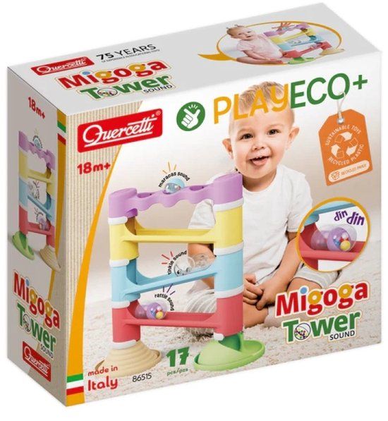 Quercetti knikkerbaan Eco geluid educatief speelgoed kleurrijk