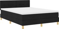 vidaXL Boxspringbed met kussens, zwart, 160 x 200 cm, stof