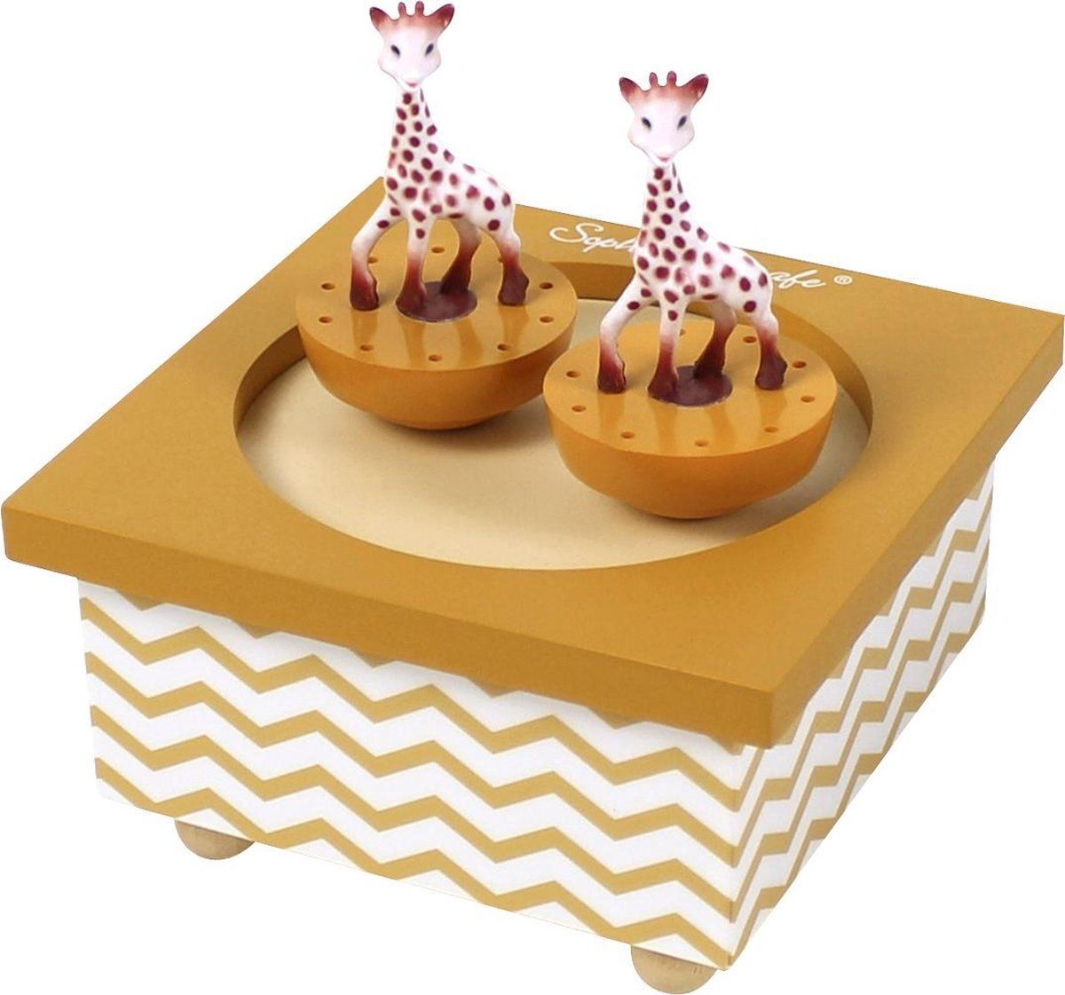 Sophie de Giraf Houten Muziekdoosje - Beige