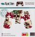 Manette PS4 - Autocollant Design Crâne Fleur Blanc