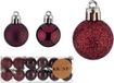 Krist+ Kleine Kerstballen - 12 Stuks - Wijn/Bordeaux Rood - Kunststof - 3 cm