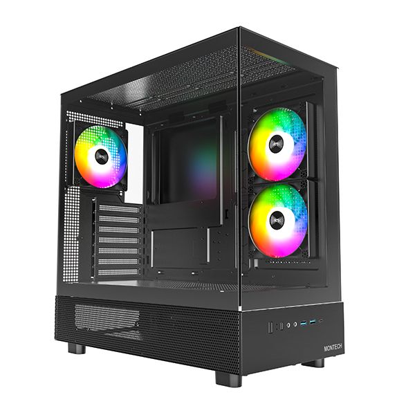 Montech XR Tower Zwart PC Case - Black - ATX, Micro ATX, Mini-ITX
