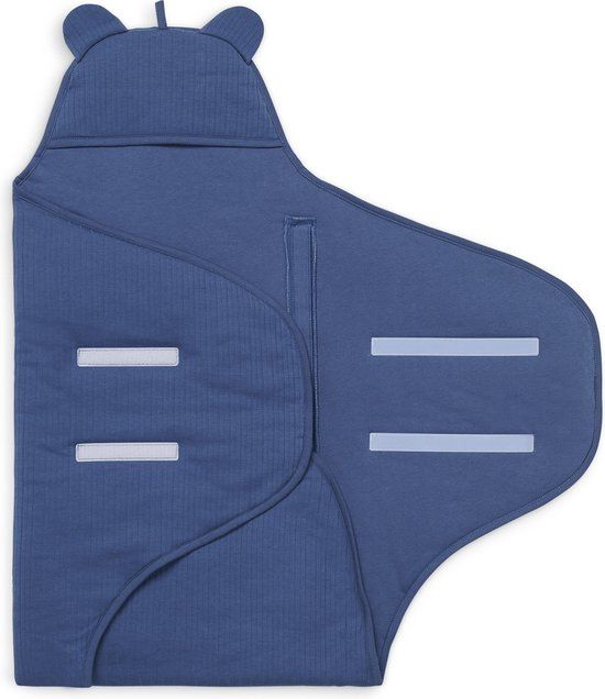 Jollein Wikkeldeken Basic Stripe - Jeans Blue