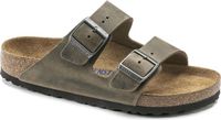 Birkenstock Arizona FL WB Faded Khaki Narrow Dames Slippers - Kaki - Taille 38