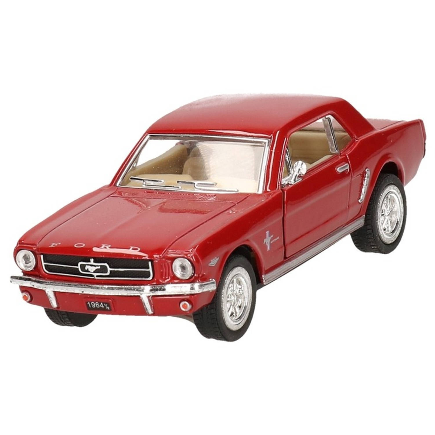 Goki Modelauto Ford Mustang 1964 rood 13 cm - speelgoed auto schaalmodel