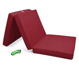 Beautissu Campix - opvouwbare matras 80x195 cm - donkerrood