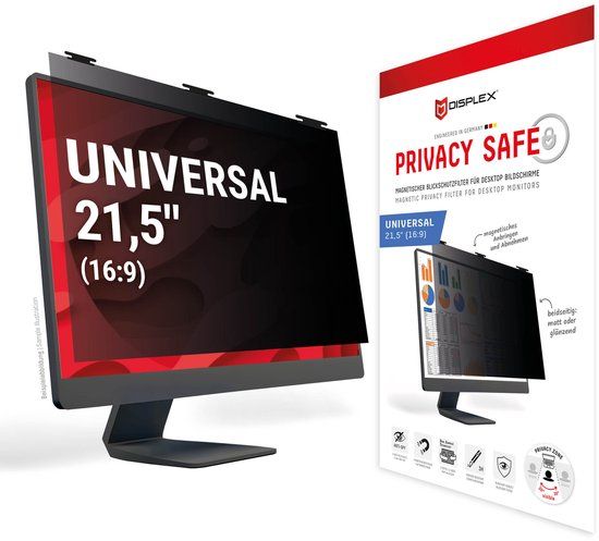 Displex Privacy Safe Magnetische Screenprotector Desktop 21,5 inch - Universeel - 16:9