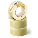 OFITURIA Transparante verpakkingstape voor het verpakken van kartonnen verzenddozen, bruiloft, veilig verpakkingsproduct (36 mm x 160 m, transparant, 3 rollen)