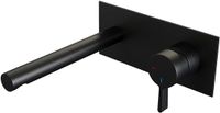 Brauer Black Edition Inbouw Wastafelmengkraan met Rechte Uitloop en Afdekplaat Model E1 Mat Zwart