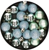 Billiet - Vanlaere 60x stuks kleine kunststof kerstballen mint groen - Mat/glans/glitter - Onbreekbare plastic kerstballen - Kerstversiering