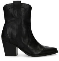 Manfield Leren Cowboylaarzen Zwart