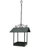 Dehner Natura Vilnius Premium Wildvogel, voederstation/drinkbak voor wilde vogels, decoratief/hangend, incl. ophangsysteem, ca. 18 x 15 x 15 cm, metaal, grijs