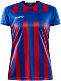 Craft Progress 2.0 Stripe Shirt Korte Mouw Dames - Royal / Rood | Maat: M