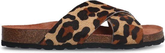 Manfield - Dames - Leopard slippers - Maat 37