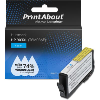 PrintAbout Huismerk HP 903XL (T6M03AE) Inktcartridge Cyaan Hoge capaciteit