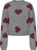 Only Trui Onlhappie Ls Pullover Knt 15359168 Medium Grey Mel/zinfandel Dames Maat - M