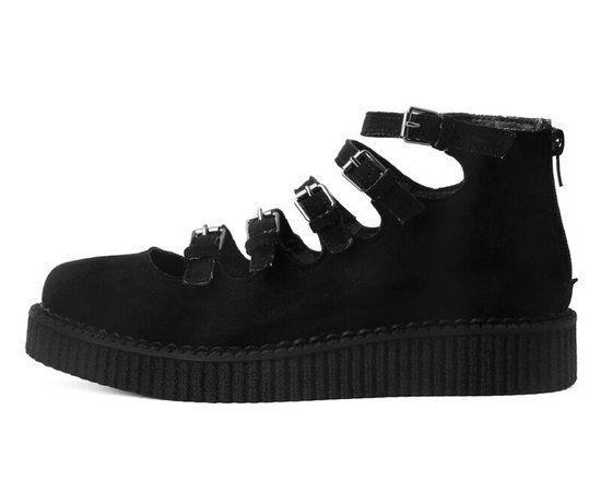 T.U.K. Pointed Creeper Sandale 5 Buckle Dames Sandaal - zwart - EU38