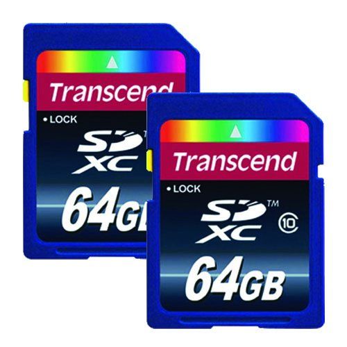 Transcend 2x 64 GB Secure Digital Class 10 Extreme Capacity (SDXC) geheugenkaart (2 Pack)