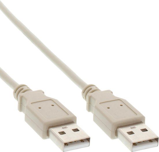 InLine USB naar USB kabel - USB 2.0 - 0.50 meter - beige