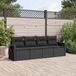 Maison Exclusive - Ensemble de jardin, composé de 4 pièces avec coussins, noir, fabriqué en polyrotin
