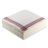 Morigami, Servet standaardformaat, 1/4-voudig, puntige punt, 200 servetten, wit met bordeauxrand