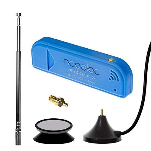 NooElec NESDR Mini 2+ 0,5 PPM TCXO RTL-SDR & ADS-B USB-ontvangerset met antenne, zuignap en vrouwelijke SMA-adapter. RTL2832U & R820T2 tuner. Goedkope software-gedefinieerde radio