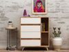 TEPALA Commode 4 tiroirs chêne/blanc
