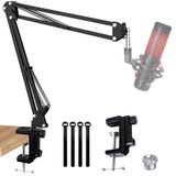 QuadCast SUNMON QuadCast Boom Arm Mic Stand, Verstelbare Suspension Boom Schaar Arm Stand voor HyperX QuadCast, QuadCast S - RGB USB condensator microfoon